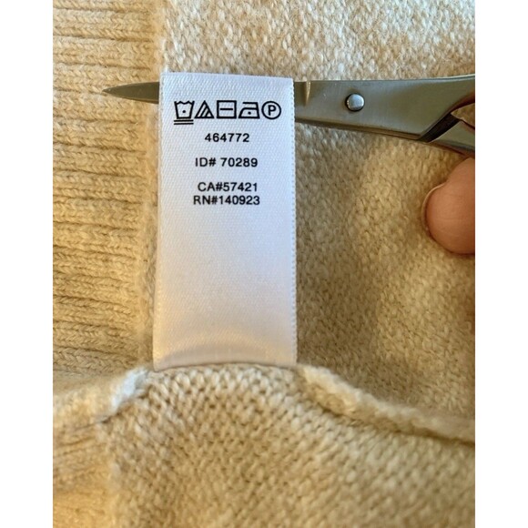 Loft Luxe Knit Ivory V Neck Long Sleeve Wool Blend Tunic Sweater Women’s Large - Picture 6 of 7